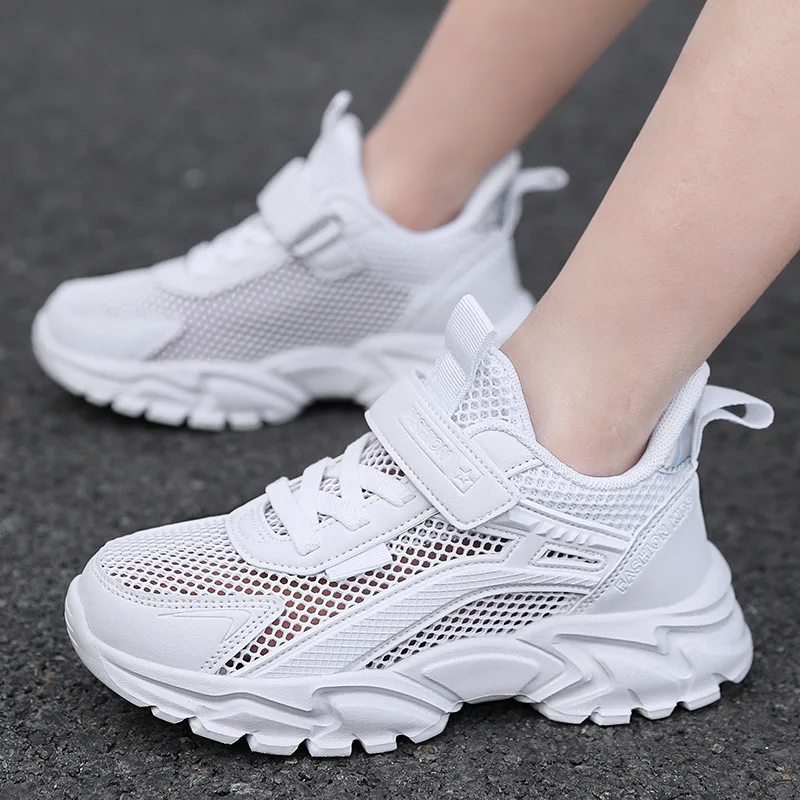 

Children's Mesh Shoes, Summer Cross-border Boys' Sports Shoes, Hollow BreathableSmall White Shoes for Middle-aged Older Children