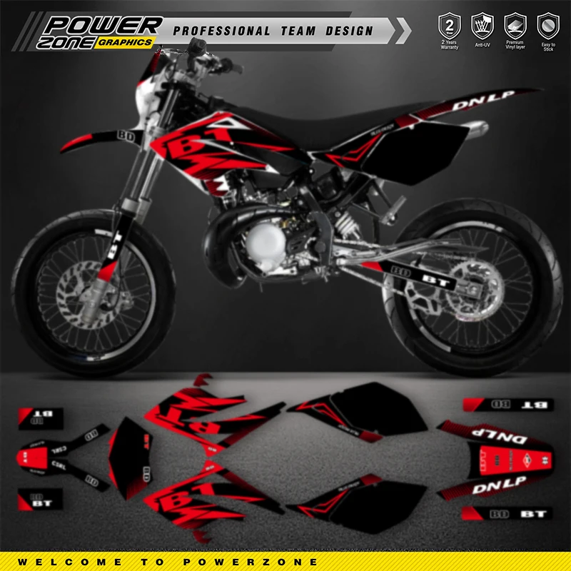 PowerZone Team Full Graphics Decals Stickers For Beta RR 50 2006 2007 2008 2009 2010 Motorcycle Number Name Background Custom