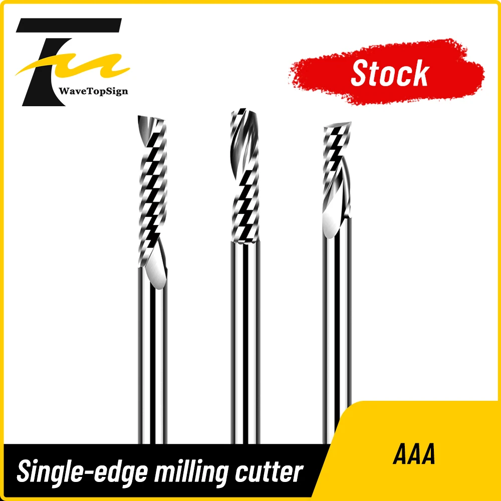 

Single Flute Carbide Spiral Milling Cutter for Acrylic PVC Aluminum CNC Engraving Router Bit Right Spiral Tool