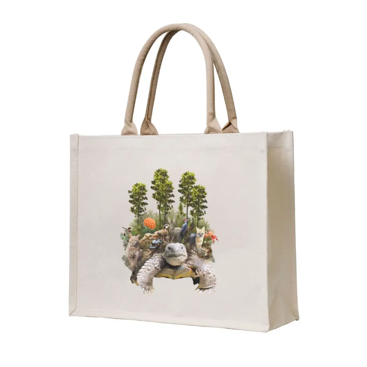 

Gopher Tortoise Pine Forest Tortoise Florida Turtle Tote Bag handbag bags for women reusable shopping bag women bag