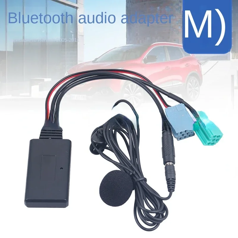 Car Bluetooth 5.0 Aux Cable Microphone Handsfree Mobile Phone Calling Adapter for Renault Megane 2 Updatelist Radio 8-pin+10-pin