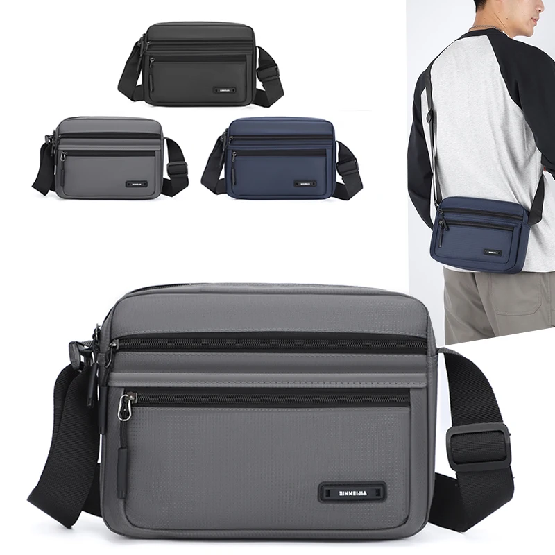 New Fashion Men's Crossbody Bag – Big Capacity Nylon Shoulder Bag with Multiple Pockets for Work & Travel