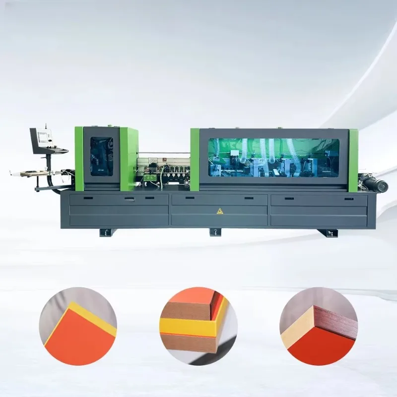 Fully Automatic Wood Edge Banding Machine High Speed Glue Pot Edgebander Trimmer Polisher Combo Kit