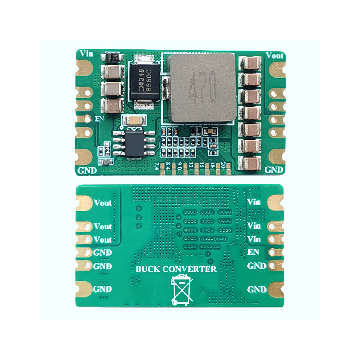 5A DC-DC Buck Power Supply Module Input 5-60V To 5V 7.4V 8.4V 9V 12V 15V 18V 20V DC Step-down Voltage Regulator Low Ripple 3mV