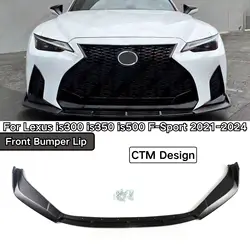 For Lexus Is300 Is350 Is500 F-Sport 2021 2002-2024 Front Bumper Lip Spoiler Splitter Glossy Black 3PCS Body Kit Car Accessories