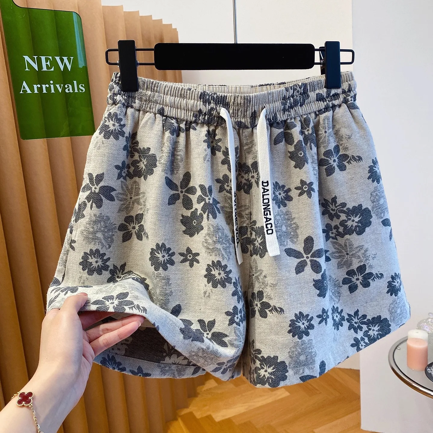 Tagkita Summer Cotton Loose Fit Five Inch Pants Comfortable Casual Loose Trousers for Men And Women Short Sleeve Shirt