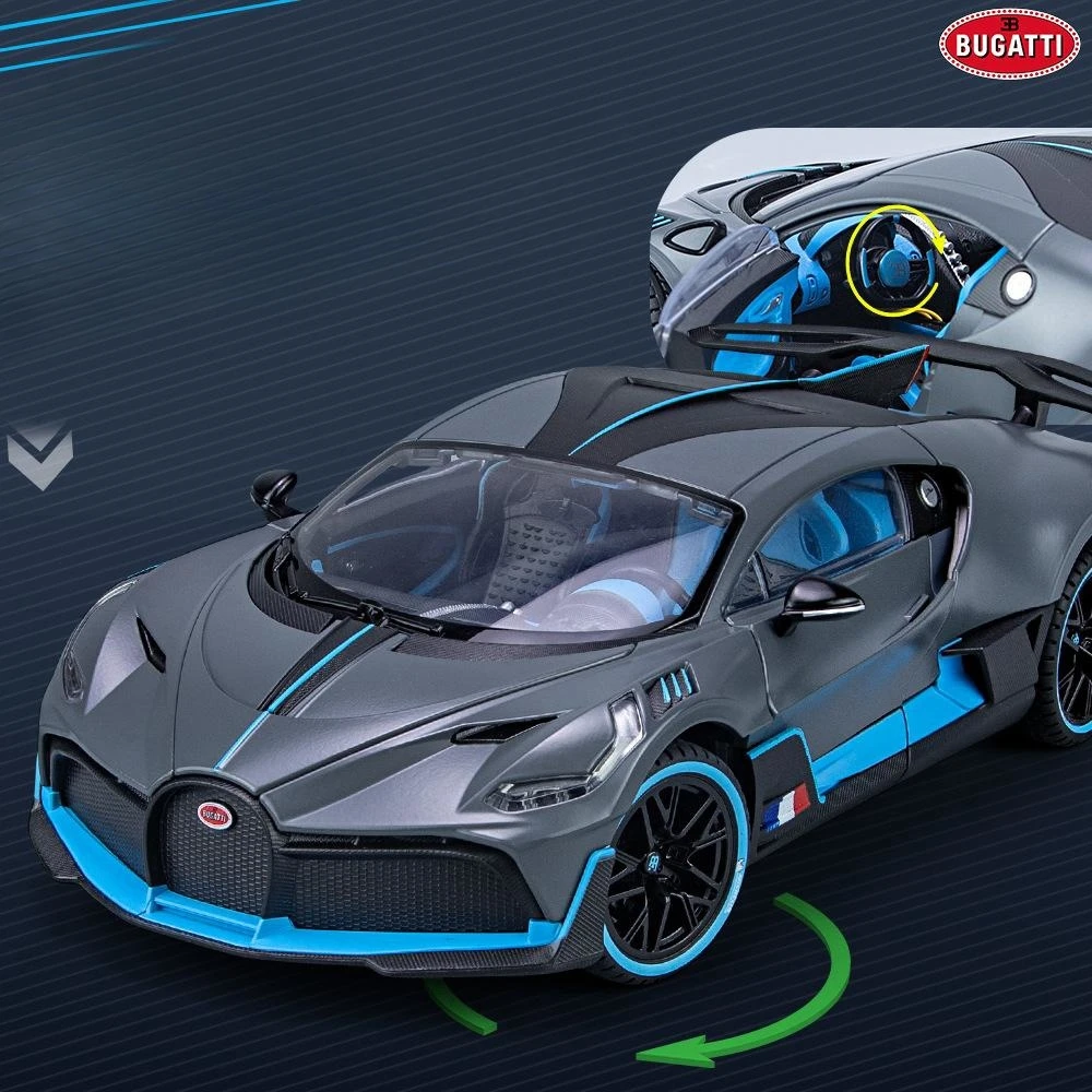 1/18 Bugatti Divo Super Toy Car Model Diecast Miniature Racing Model Doors Openable Sound Light Collection Gift For Boy Children