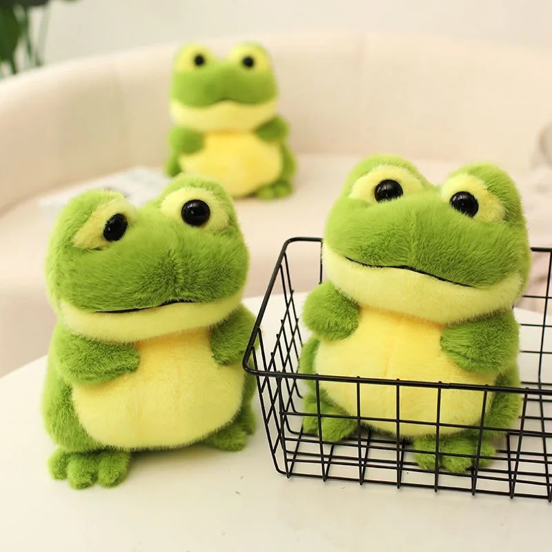 Cute Frog Plush Toy Soft Stuffed Animal Frog Pillow Kawaii Green Frog Doll For Kids Birthday Gift Home Room Decoration Ugly-Cute
