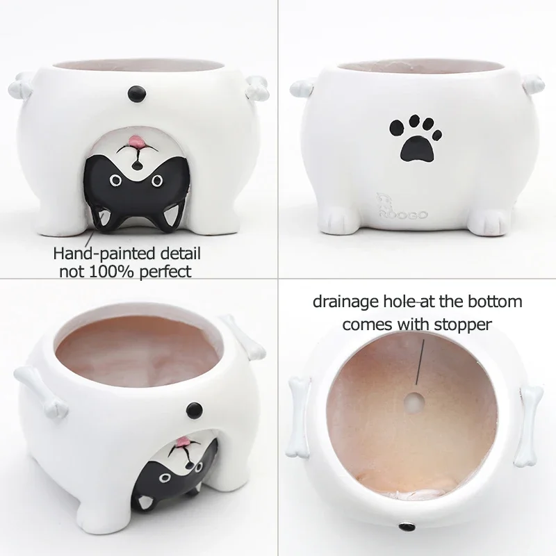 Upside Down Cartoon Animal Planter, Decorative Mini Flower Pot for Succulents Cactus Plants, Home Garden Tabletop Decoration