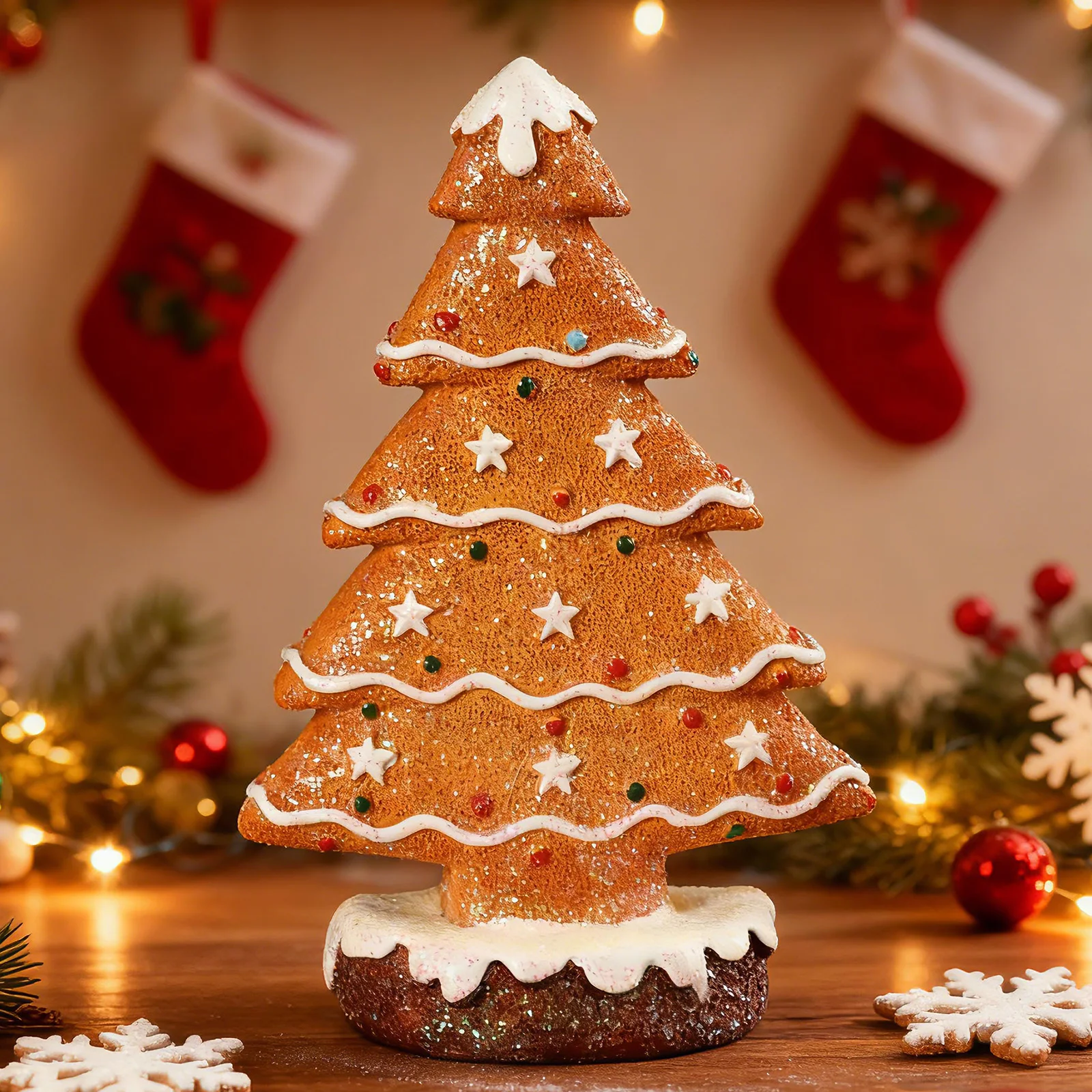 Weihnachtsbaum-Dekoration, Lebkuchen-Figuren, Kunstharz-Dekor, handgefertigt, für Weihnachtsgeschenke, Weihnachten, Party, Heimdekoration