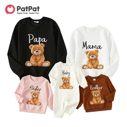 PatPat Family Matching Outfits  Cute Bear Embroidery Print Casual Long-sleeve Tops