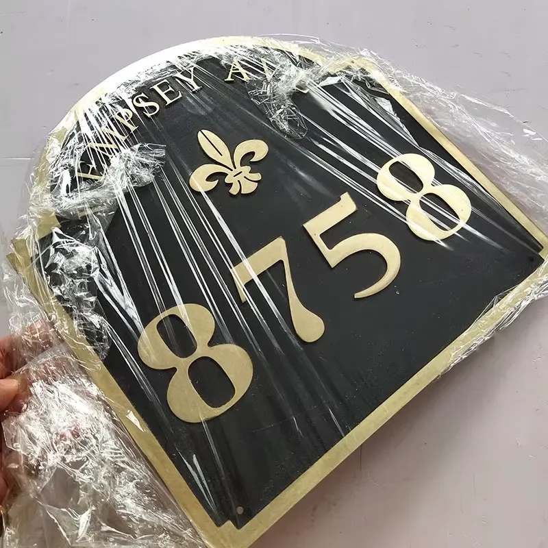 Street Address Plaque Signage Vintage Bronze Metal Material Custom Address Plaque Sign for House Home
