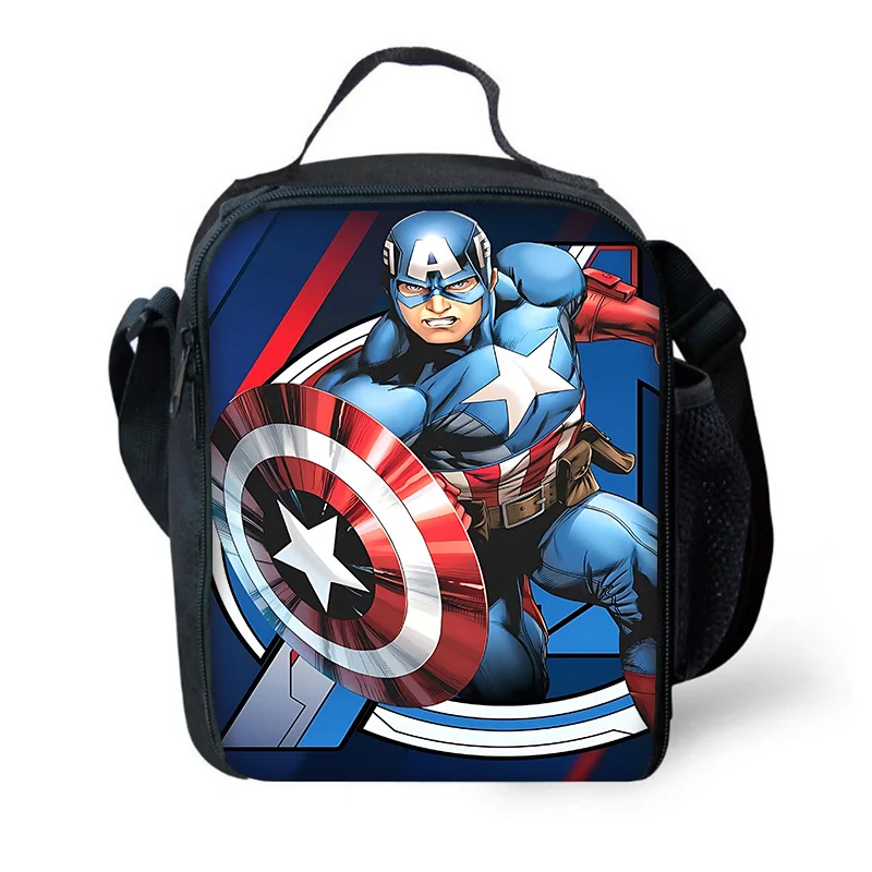 Marvel Captain America borsa termica per bambini di grande capacità per ragazzo ragazza studente Picnic all'aperto Resuable Thermal Cooler Lunch Box