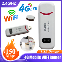 1-10PCS 4G LTE Wireless USB Dongle Mobile Hotspot 150Mbps Modem Stick SIM Card Slot Mobile Broadband 4G Router for Car Office