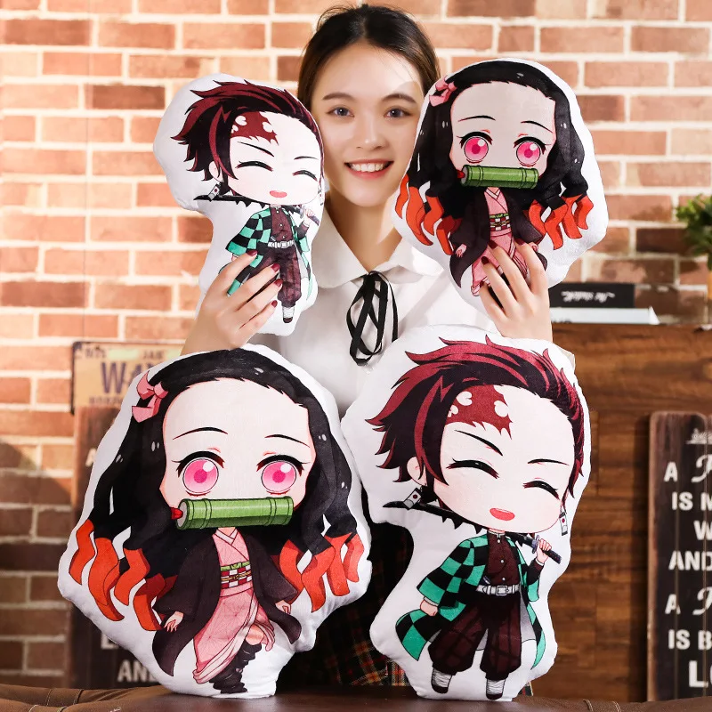 Kamado Tanjirou Nezuko Plush Stuffed Pillow Anime Demon Slayer Dakimakura Kimetsu No Yaiba Throw Pillow Kawaii Doll Body Cushion