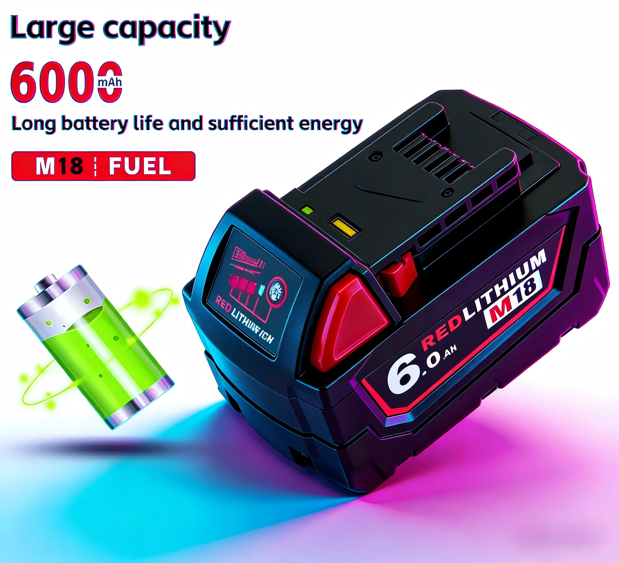 

M18 6Ah Milwaukee original batteries, chargers, 48-11-1850, 48-11-1840, lithium battery for tools, 6000mAh large capacity.