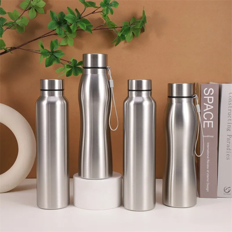 Stainless Steel Water Bottle 1 Liter Vacuum Flasks Insulated Simple Sport Travel Camping Drink Bottles Metal Water Cup botella