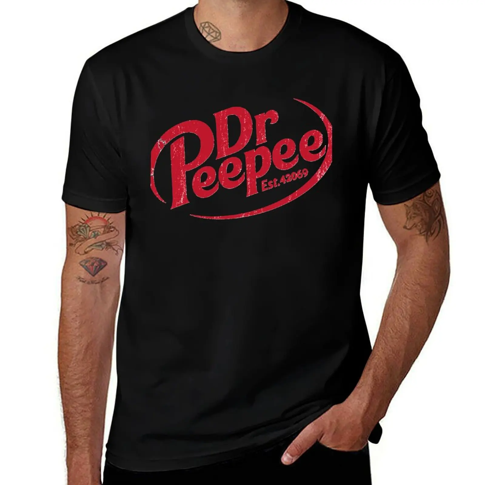

Dr. Peepee logo T-Shirt men t shirt cotton 100% t shirts for man graphic funny T-Shirt