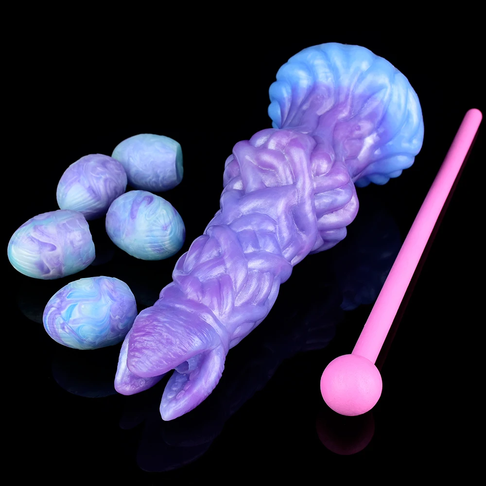 FAAK Laying Eggs Vaginal Stimulate Masturbator Silicone Simulated Sex Ovipositor Anal Sex Toys Fantasy Hollow Dildos Butt Plug