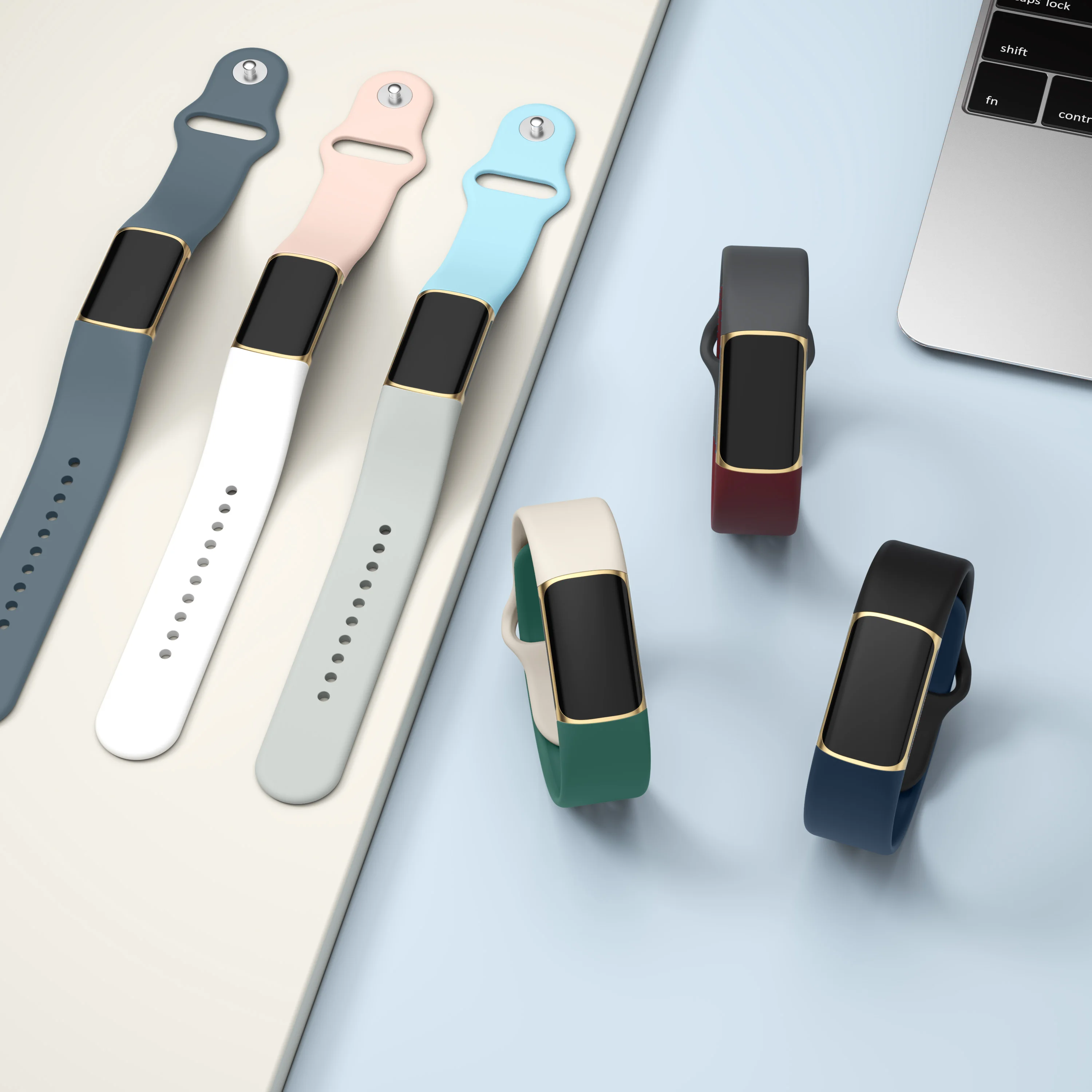 Strap for Fitbit Charge 5 Band Silicone Bracelet for Fitbit Charge 5 Strap Adjustable Wristband Smartwatch Watchband Replacement