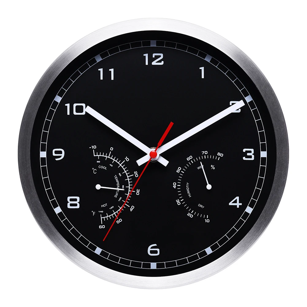 Digital Wall Clock with Temperature and Humidity Display Operated Silent Operation for Home and Office Use Digital