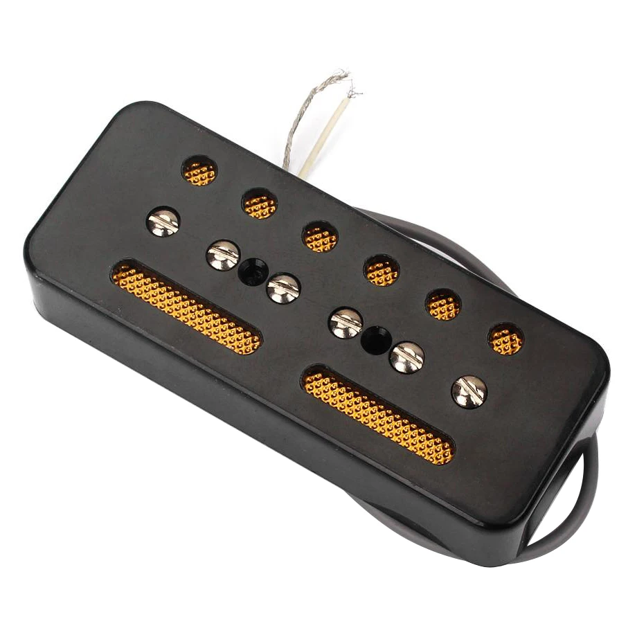 

Practical A Pair of Black Single Coil Soap Bar Pickups for P-90 P90 Electric Guitar 50mm / 52mm Hole Space