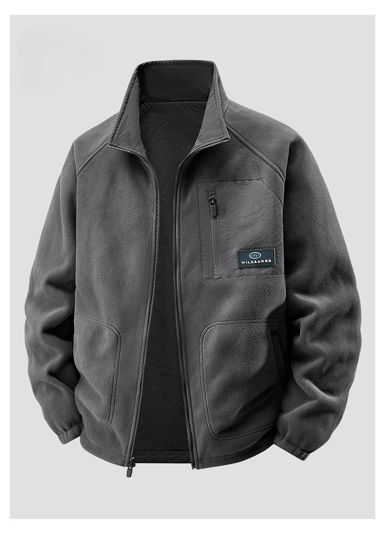 New Autumn Winter Men Outdoor Reversible Warm Jackets Casual Parkas Quality Male Fleece Coats Man Thicker Warm Jackets Size 5XL