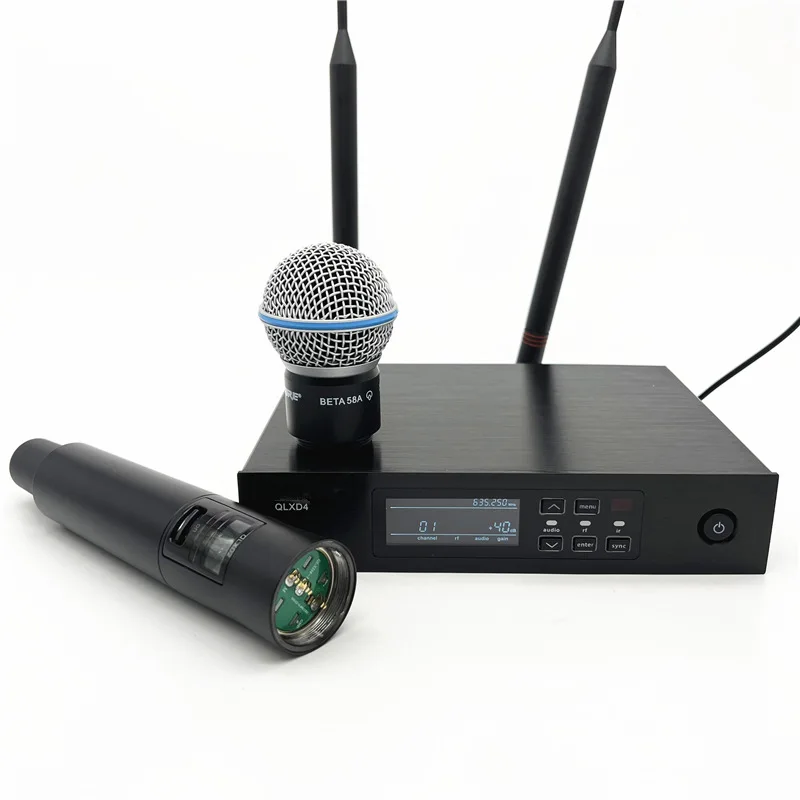 QLXD4 BETA58A one for one true diversity wireless microphone Professional Wireless Microphone Stage Performance Party Karaoke