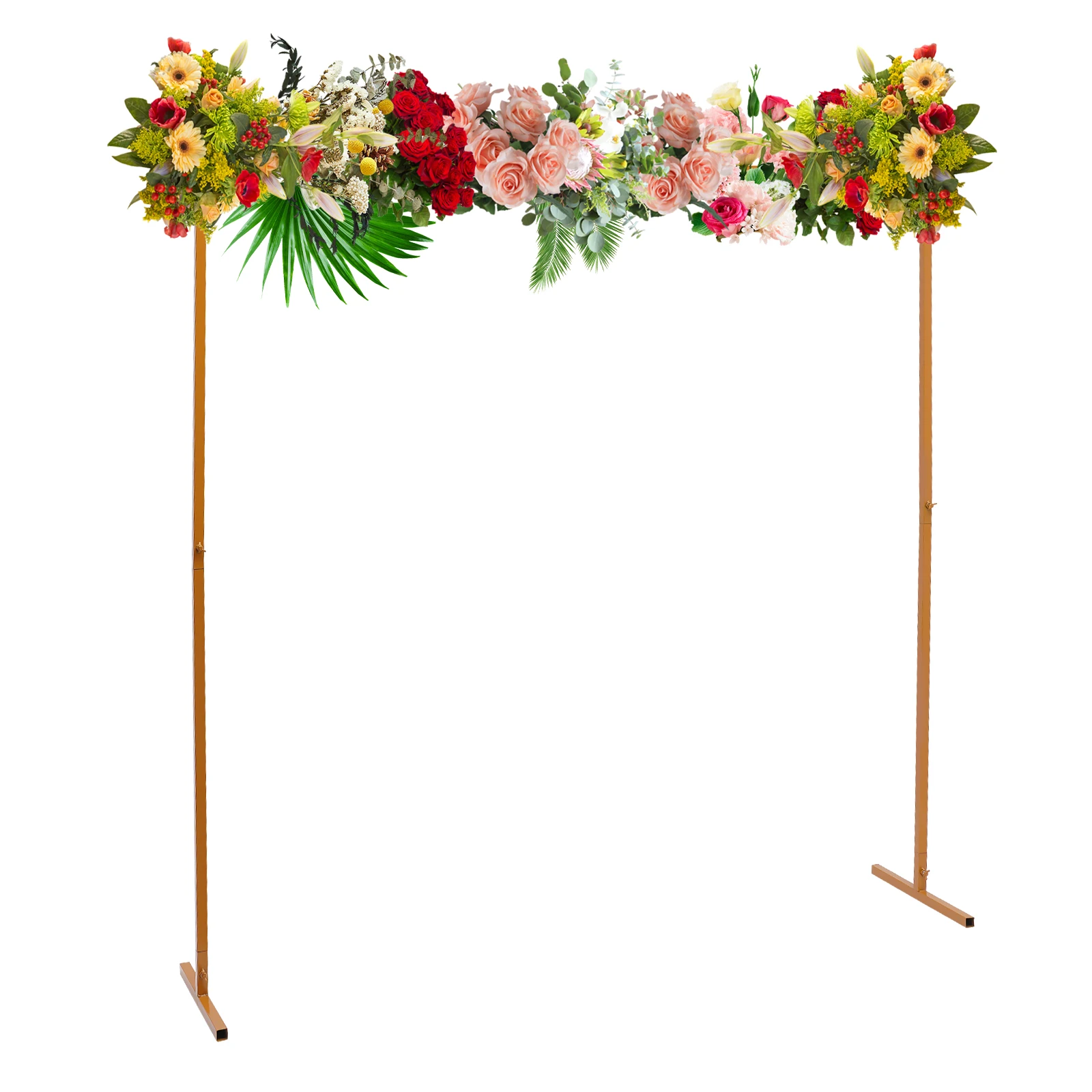 Bymaocar Wedding Arch Square Metal Backdrop Stand Easy Assembly Sturdy 2x2M (6.56 x 6.56FT) Garden Arch Metal Arbor Flower Rack