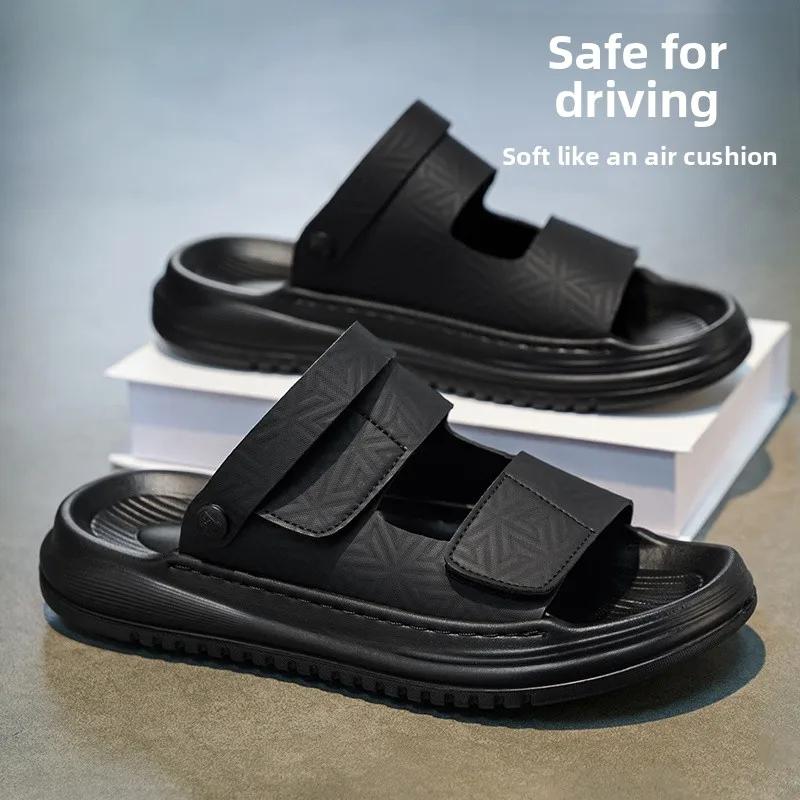 

Men's Sandals Summer Outdoor Wear-Resistant Slip-On Soft Bottom Casual Beach Slippers Driving Two-Purpose Breathable EVA