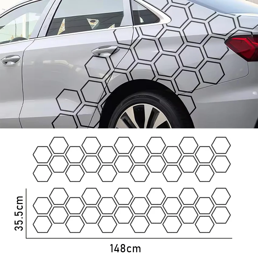 Car Graphics Honeycomb Open Style Sticker Auto Decor Tuning Car Side Sticker for Audi