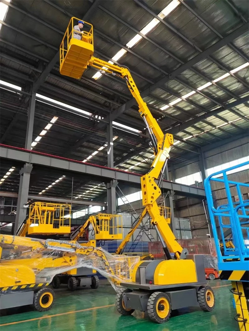 Adjustable Telescopic Boom Lift  58m Max Working Height Folding Legs For Exterior Trim