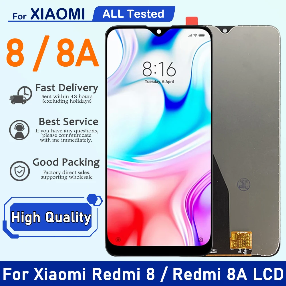 ЖК-дисплей 6,22 дюйма для Xiaomi Redmi 8/ 8A MZB8458IN M1908C3KG, сенсорный экран с дигитайзером и рамкой для Redmi 8A, замена