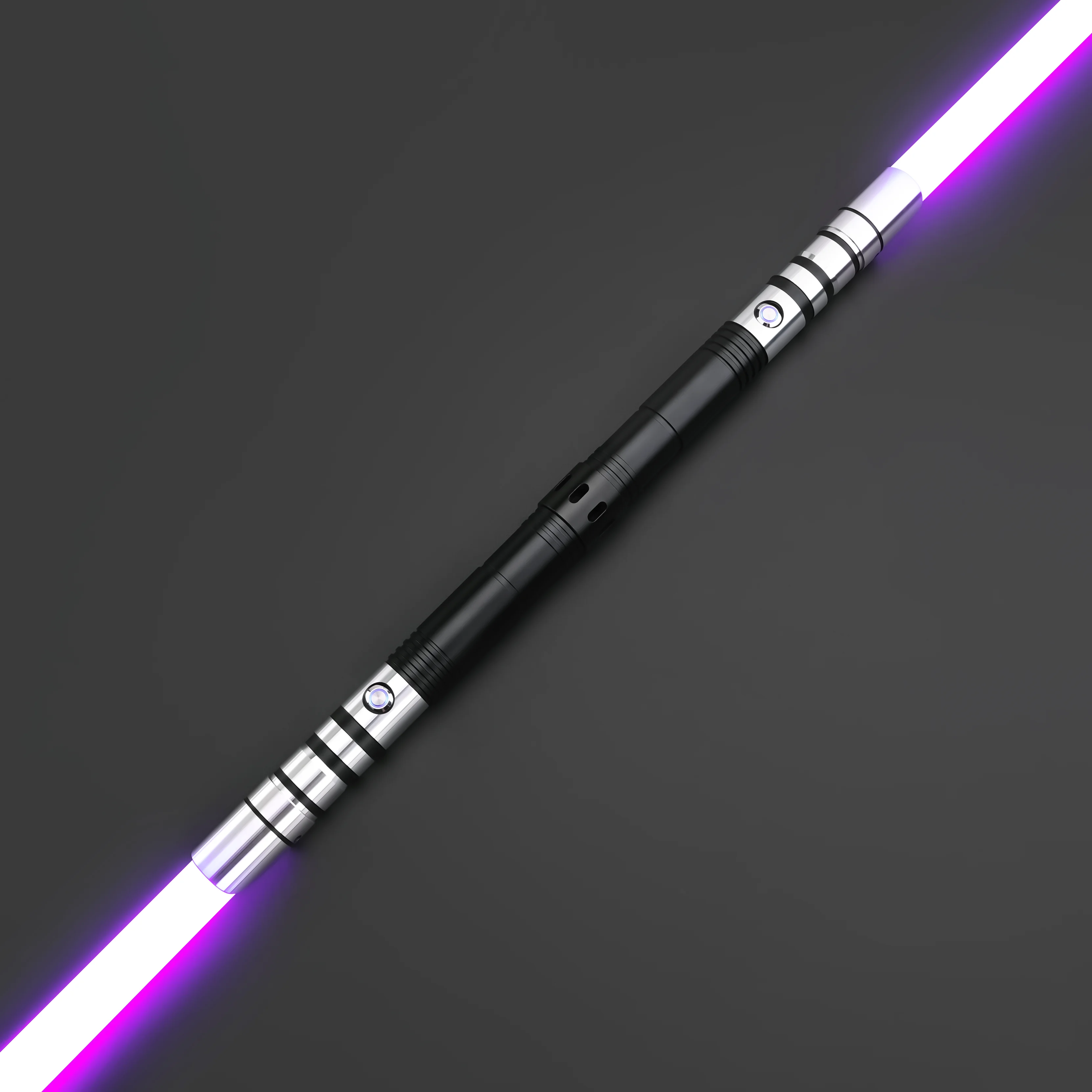 Txqsaber dupla borda a02 duelo pesado rgb 12 cores combate jedi sabre espada blaster brinquedo luminoso laser cosplay controle de gestos