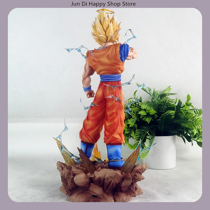 34 cm Dragon Ball Super Saiyan 2 Goku Battle Break Staande Pose Anime Figuur Model Standbeeld Collectie Desktop Decoratie Ornament