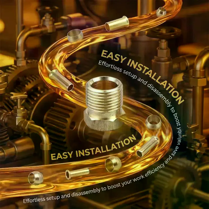 High Quality Brass Fittings Sealing Ferrule Liner CNC Machine Hose Tubing Fittings M10 M8 M12 4mm 6mm 8mm
