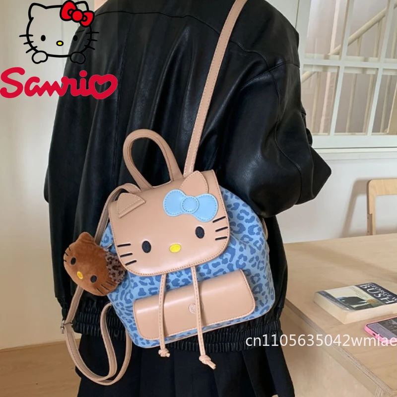 Hello Kitty New Women's Backpack Fashion High Quality Girls' Shopping Backpack Cartoon Versatile Women's Travel Backpack