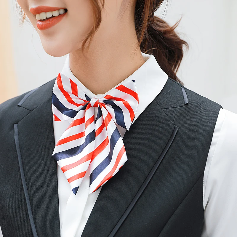 Women Bowtie Multicolor Striped Bow Ties Bow Tie JK Style Butterfly Neck Wear Collar Elegant Style Bow Professional Bowtie