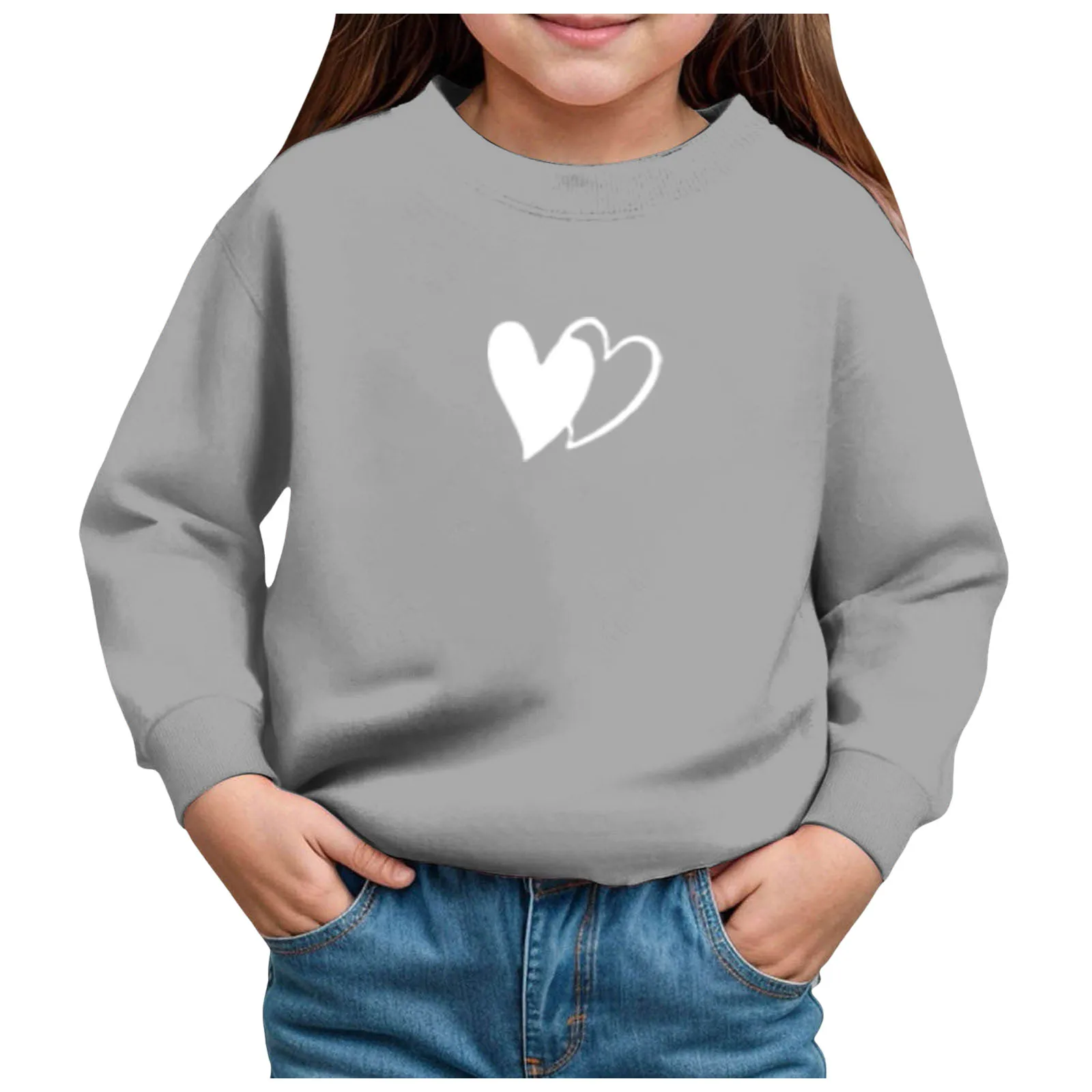 

Girls Hatless Sweatshirt Regular Long Sleeve Comfortable Soft Skin Friendly Round Neck Print 18 Month Old Jacket