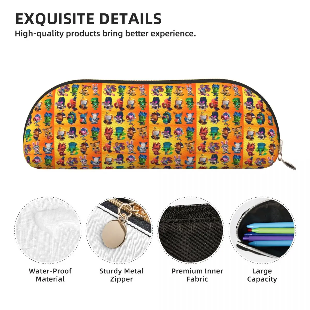 حافظة أقلام رصاص من Zooba Battle Arena، حقيبة تخزين أدوات مكتبية، صندوق أقلام بسعة كبيرة لهدايا الأطفال