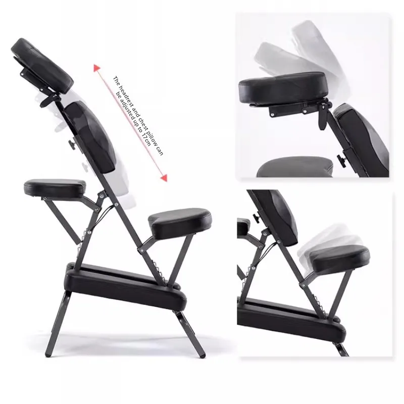 

Portable Folding Tattoo Massage Chair Acupuncture Stool Adjustable Multi-Function Therapy Seat with Safe Fixed Sponge