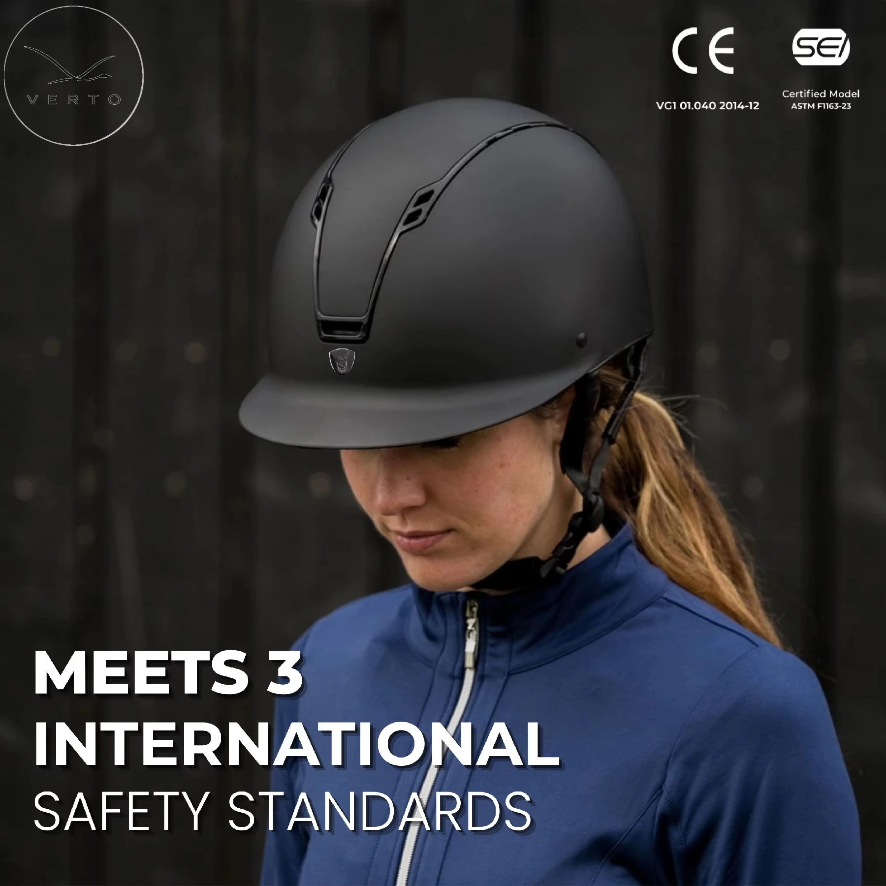 Equestrian Riding Helmet Lightweight Adjustable Safety Helmet with Ratchet Fit System for Horse Training