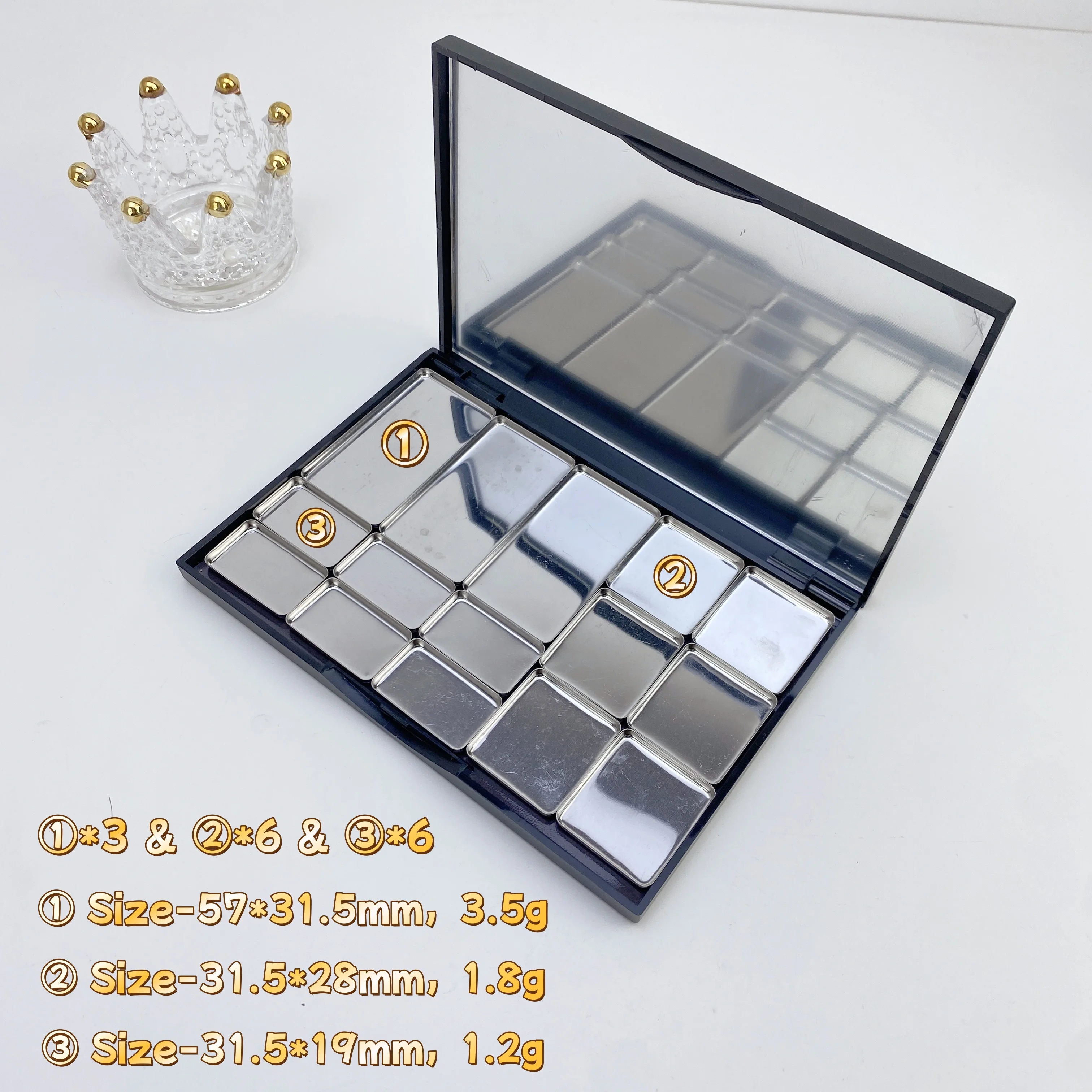 A159 Scatola magnetica per ombretto abbinata gratuita di grandi dimensioni Evidenzia tavolozza combinata per trucco fard