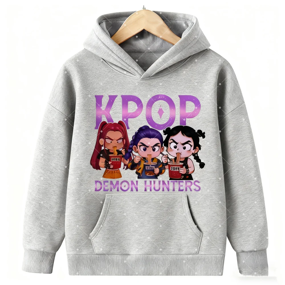 2026 KPop شيطان الصيادين هوديس الأطفال هوديس رومي KPop شيطان الصيادين هودي عادية كم طويل الرجال هوديس المرأة هوديي #5