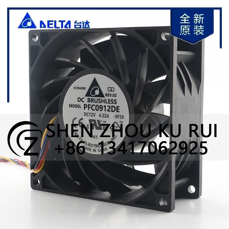 

Delta 5V 24V 48V DC 12V 4.32A AC EC 9038 90X90X38MM 9CM Atomizer Violent High Speed Large air Volume PFC0912DE-9F59 Cooling Fan