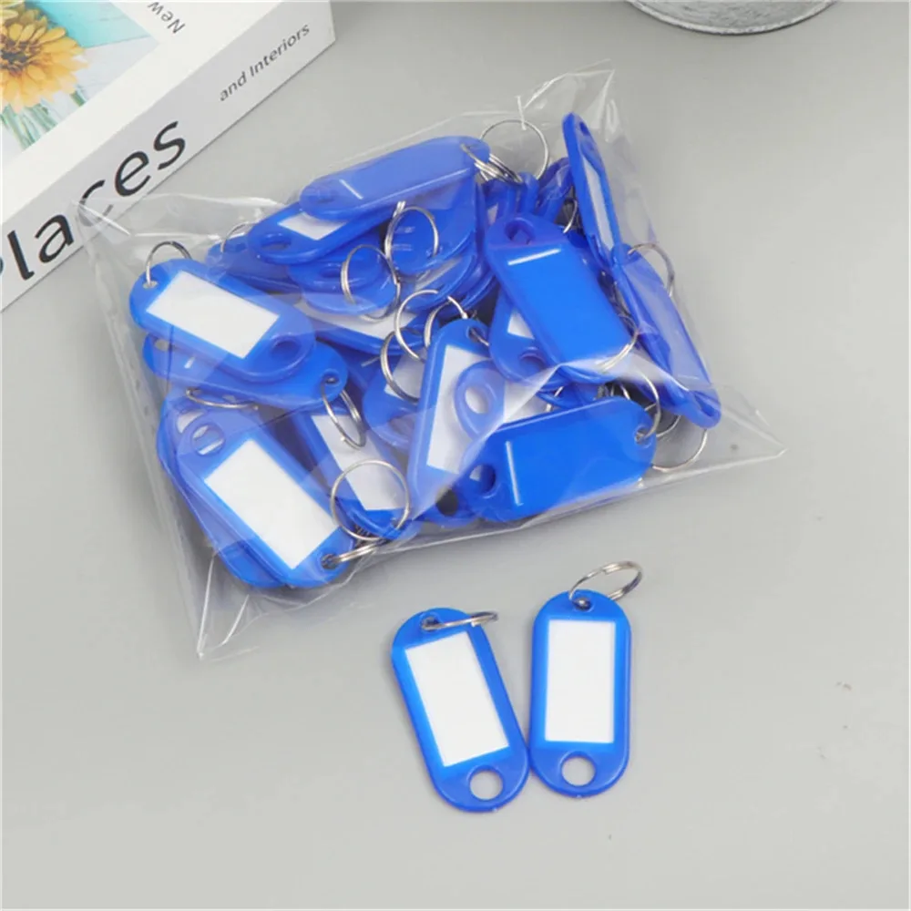 10/20/40 Stuks Kleurrijke Plastic Sleutelhanger Key Tags Label Genummerde Naam Bagagelabel Id Label Naamplaatjes met Split Ring