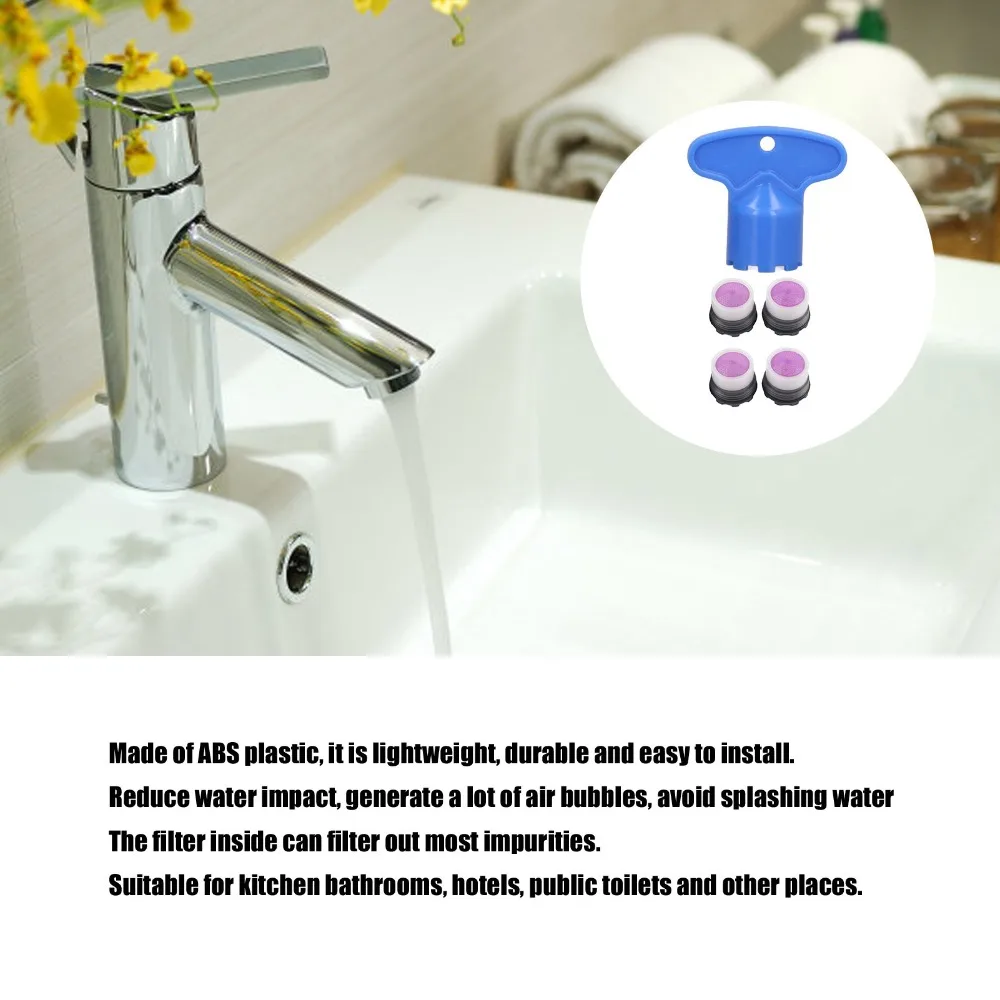 8PCS Water-Saving M16.5mm Faucet Aerator 1.2GPM Plastic Tap Water Nozzle Flow Restrictor RV