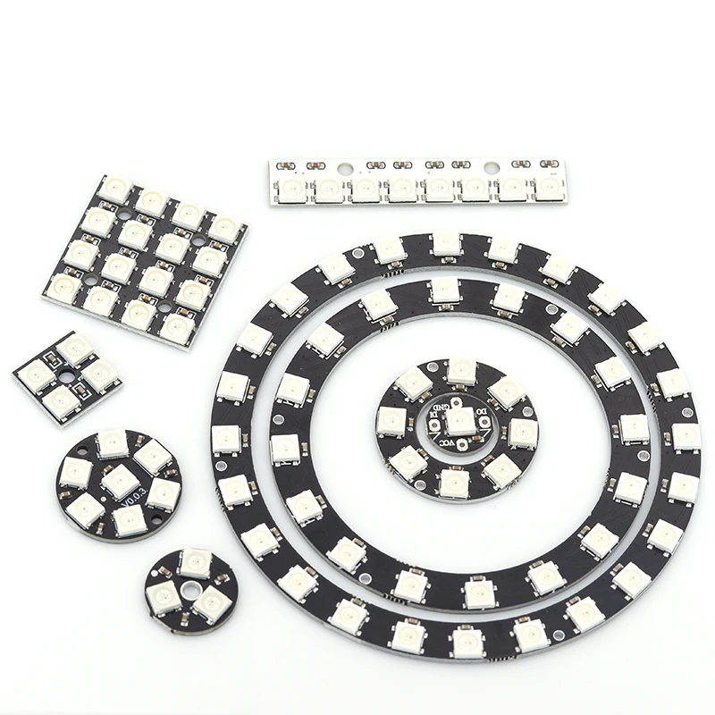 WS2812 5050 RGB LED Strip Built-in Driver - Round/Square Multi-Shape Multi-Size 1/3/4/7/8/16/25/64-bit Square / Round