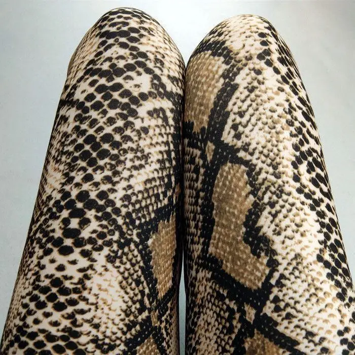 Ladies Animal Print High Stretch Leggings - Leopard Snake Zebra Pattern, Sexy Tight Fit Casual Sports Yoga Workout Trousers