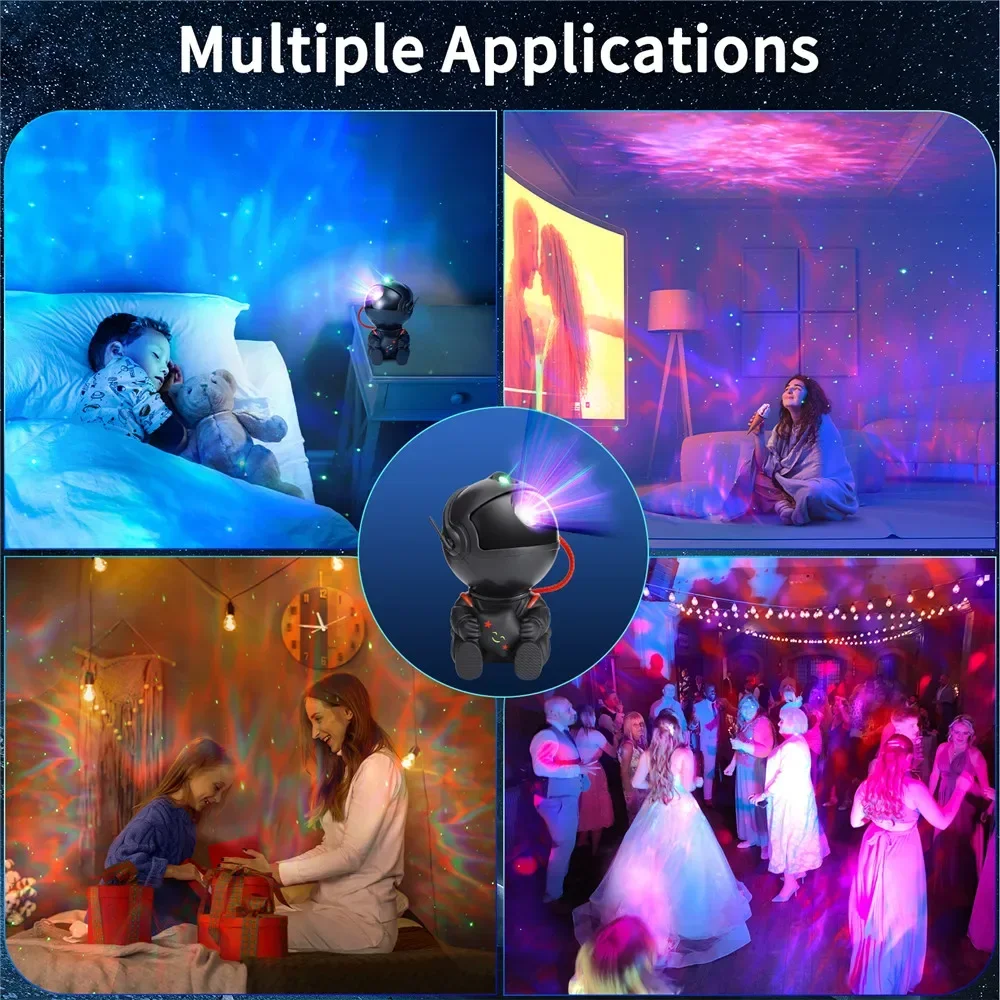 Star Projector Galaxy Night Light Astronaut Space Projector Starry Nebula Ceiling LED Lamp for Bedroom Home Decorative kids gift